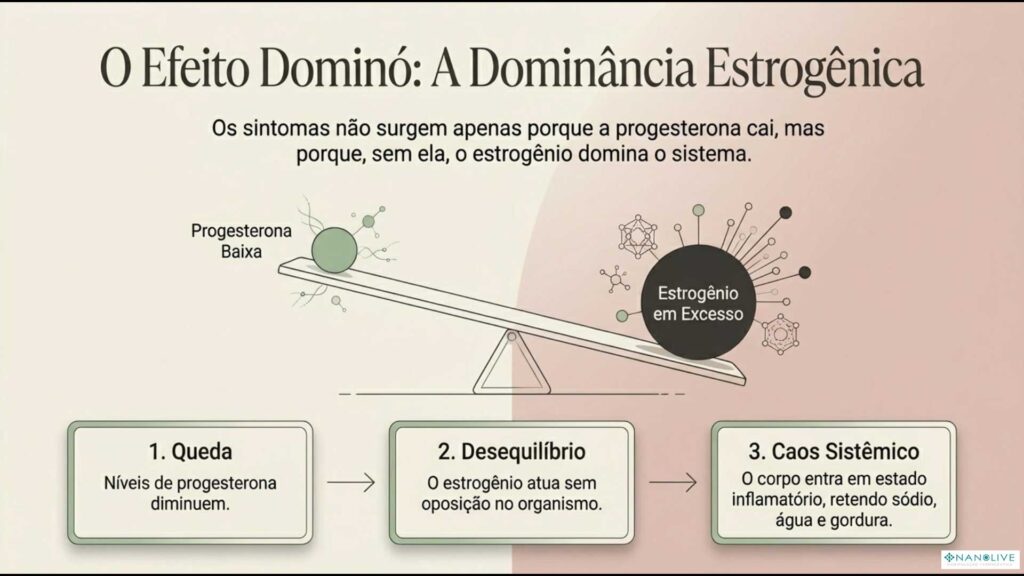 Quais são os principais fatores que causam a queda da progesterona